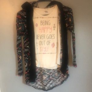 Being happy never goes out of style tank-cardigan.
